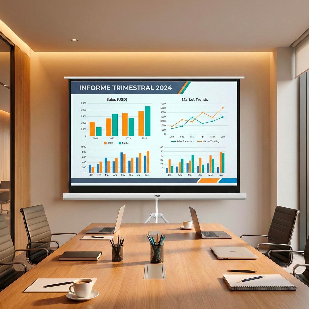 LEVO - Telón Proyector 80 pulgadas 165 x 125 cm LEVO