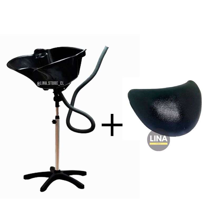 GENERICO - LAVA PELO PORTATIL DE PELUQUERIA BARBERIA  CUELLO SILICONA NEGRO