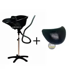 GENERICO - LAVA PELO PORTATIL DE PELUQUERIA BARBERIA CUELLO SILICONA NEGRO