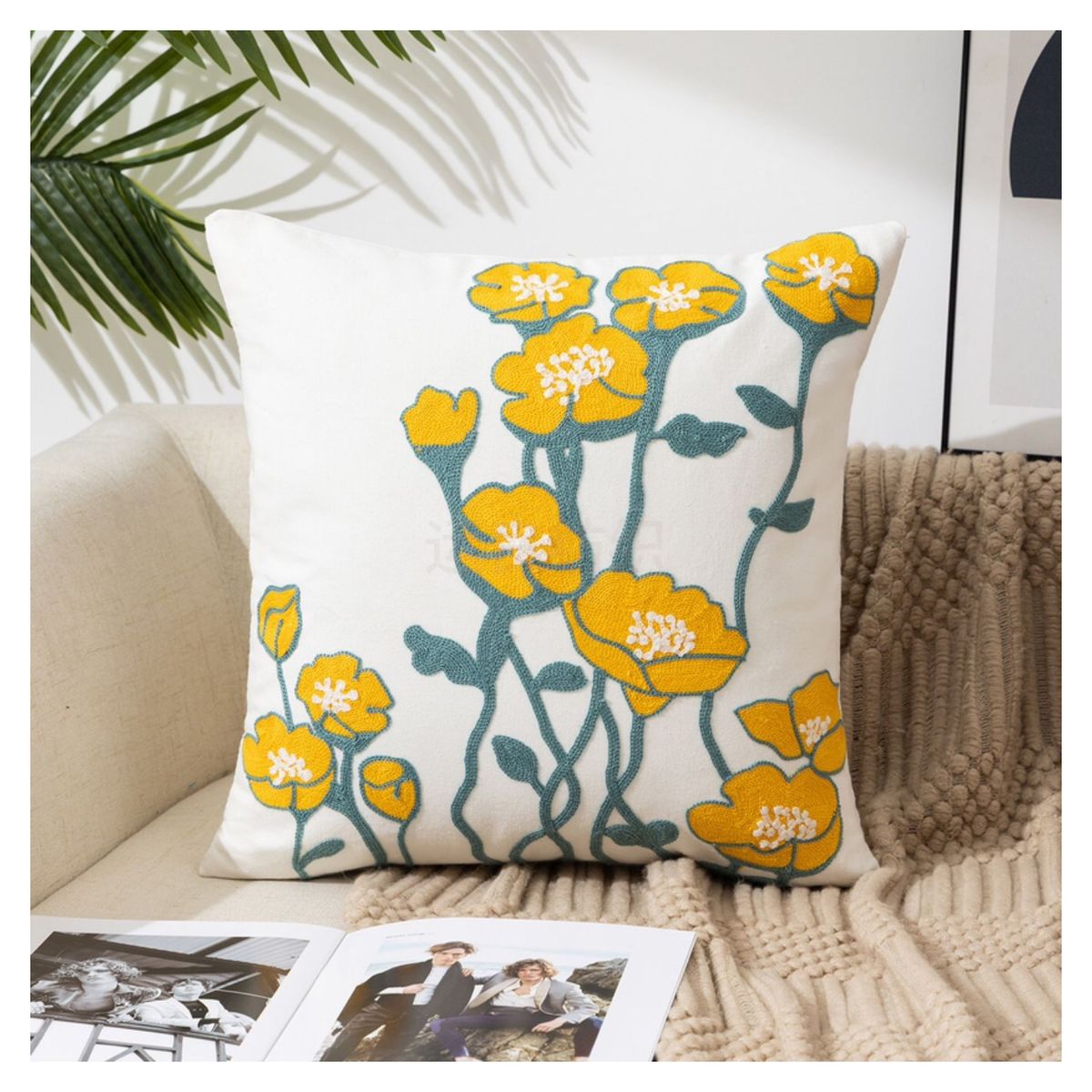 GENERICO - Funda De Cojin Decorativa Hermosos Bordado 45x45…