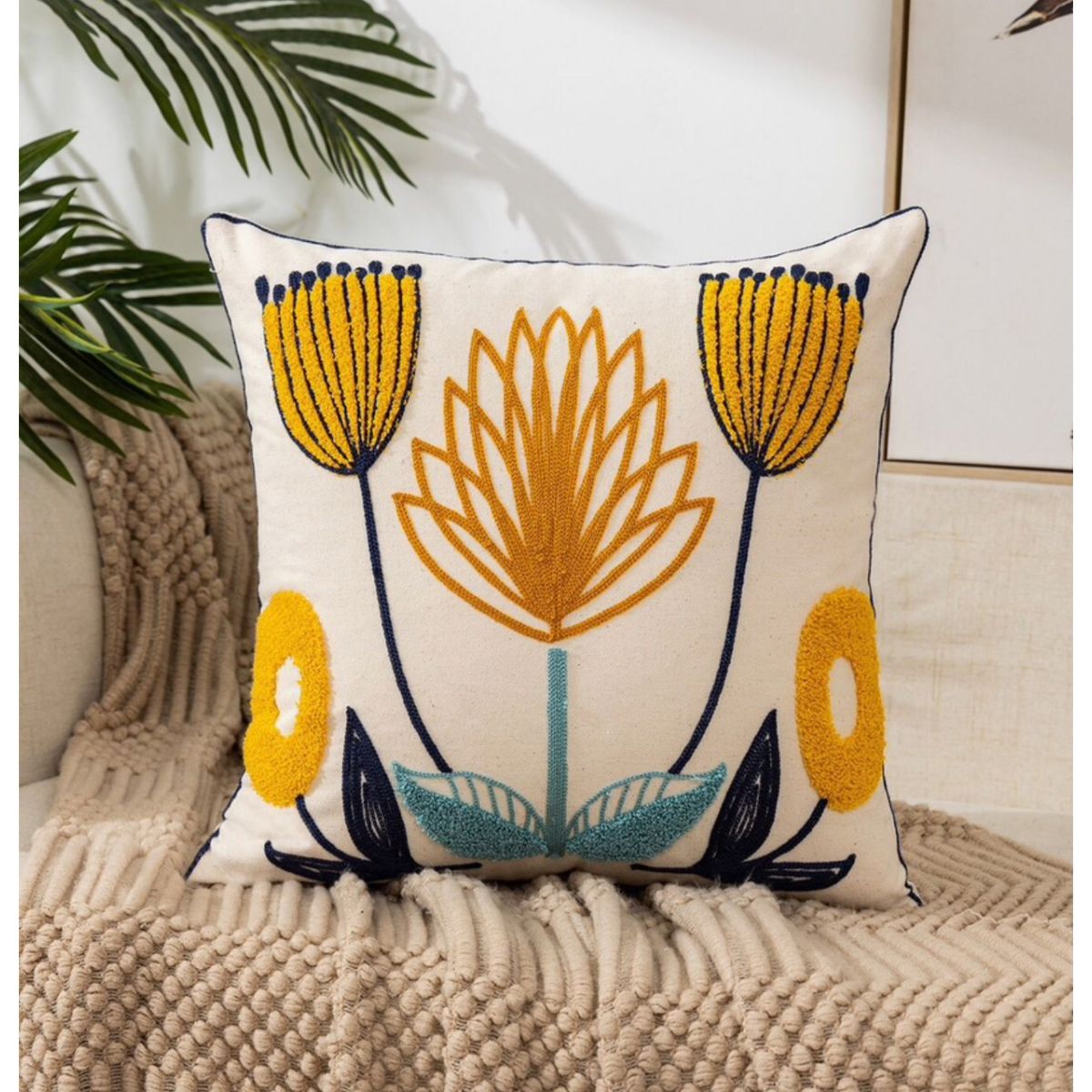 GENERICO - Funda De Cojin Decorativa Hermosos Bordado 45x45…