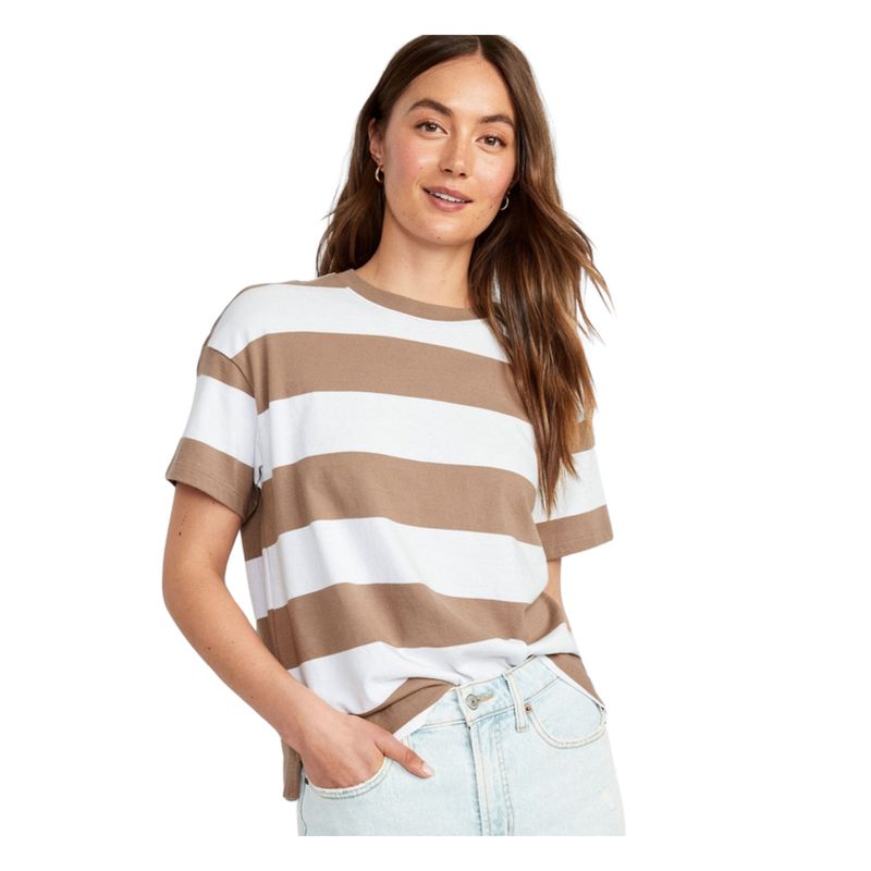 OLD NAVY - Polera Manga Corta A Rayas Vintage Cafe OLD NAVY