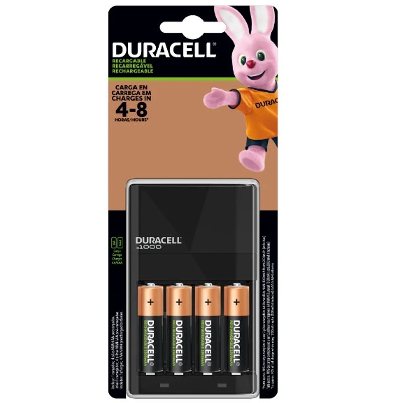 DURACELL - Cargador Pilas Duracell Con 4 Pilas AA 2500 mAh