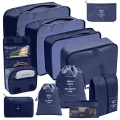 EVERSO - Bolsas Organizadores De Viaje Almacenamiento De Ropa 11 Piezas - Azul