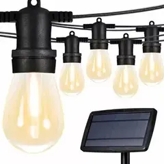 GENERICO - Guirnalda Led 5 Metros Panel Solar Con 10 Ampolletas Led