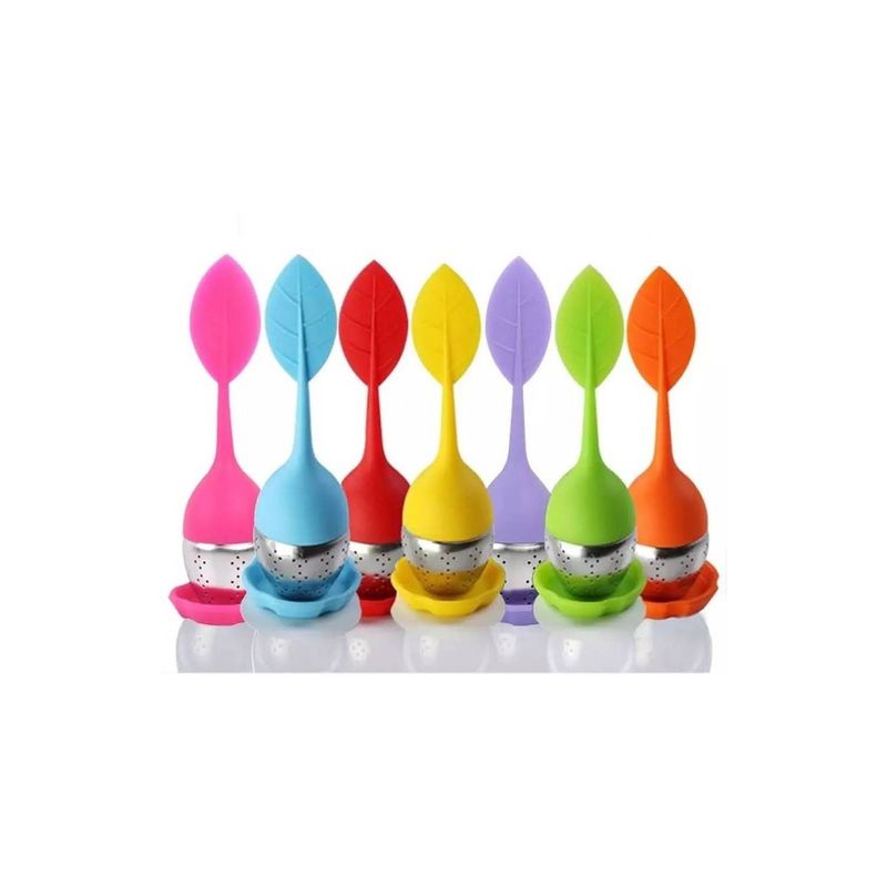GENERICO - Infusor De Te De Silicona Diseño Hojitas Colores Colador Te.