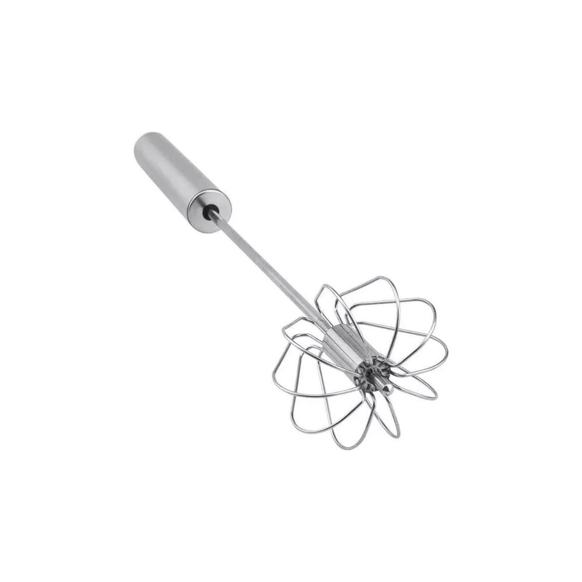 GENERICO - Batidor Huevos Manual Retractil Espumador Cocina Acero Inox.