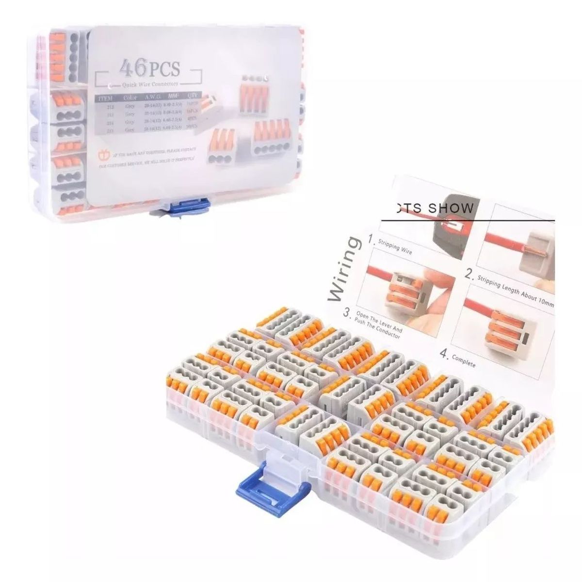 KUANGYE - Conector Rápido Tipo Wago 2/3/4/5 Entrada (caja 46 Unidades)