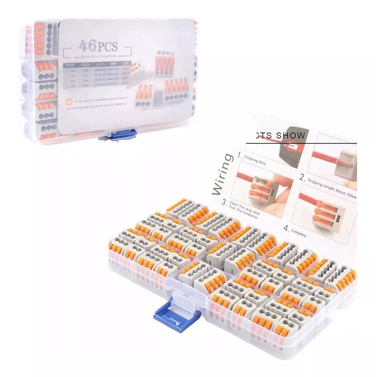 KUANGYE - Conector Rápido Tipo Wago 2/3/4/5 Entrada (caja 46 Unidades)