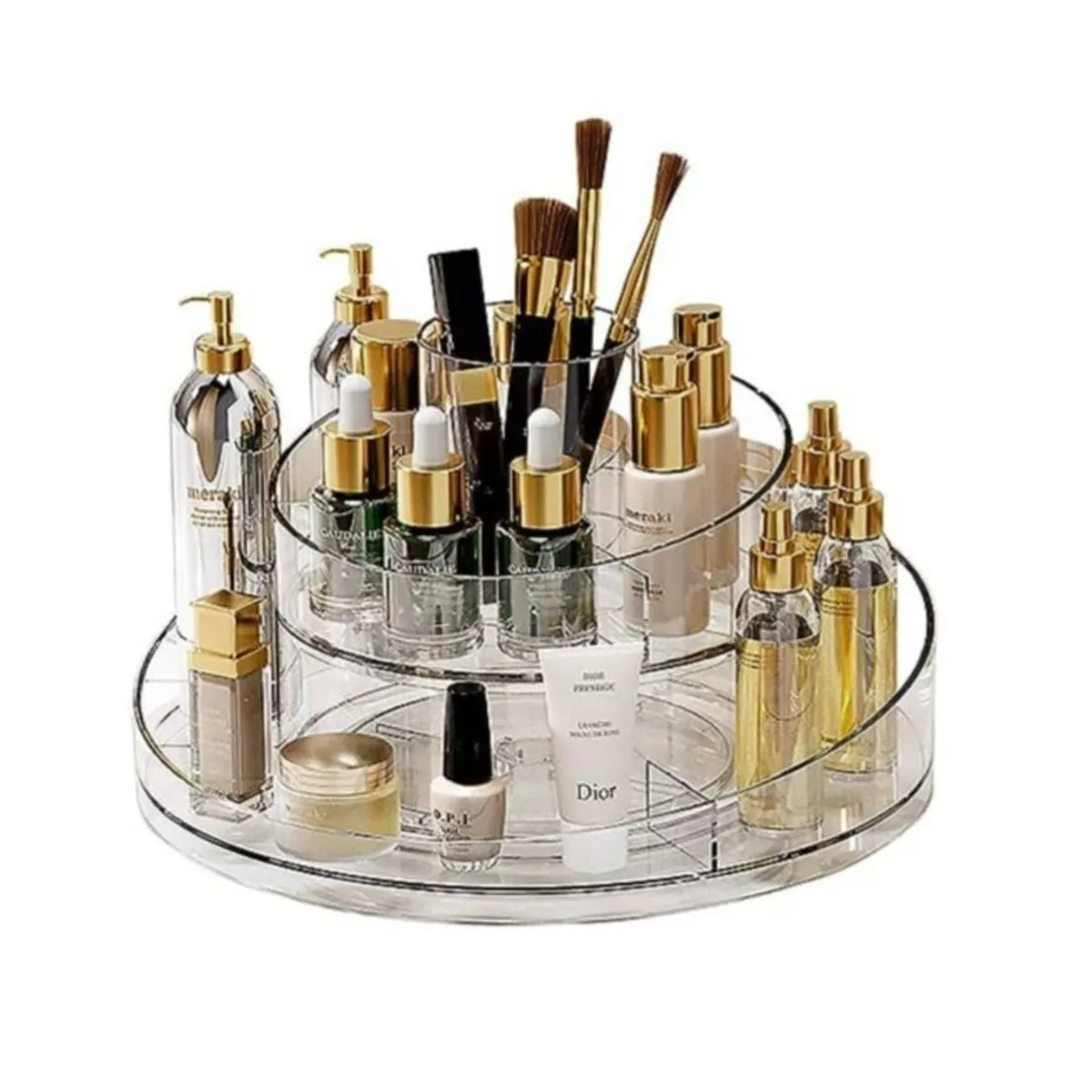 GENERICO - Organizador De Maquillaje Giratoria 360 2 Niveles