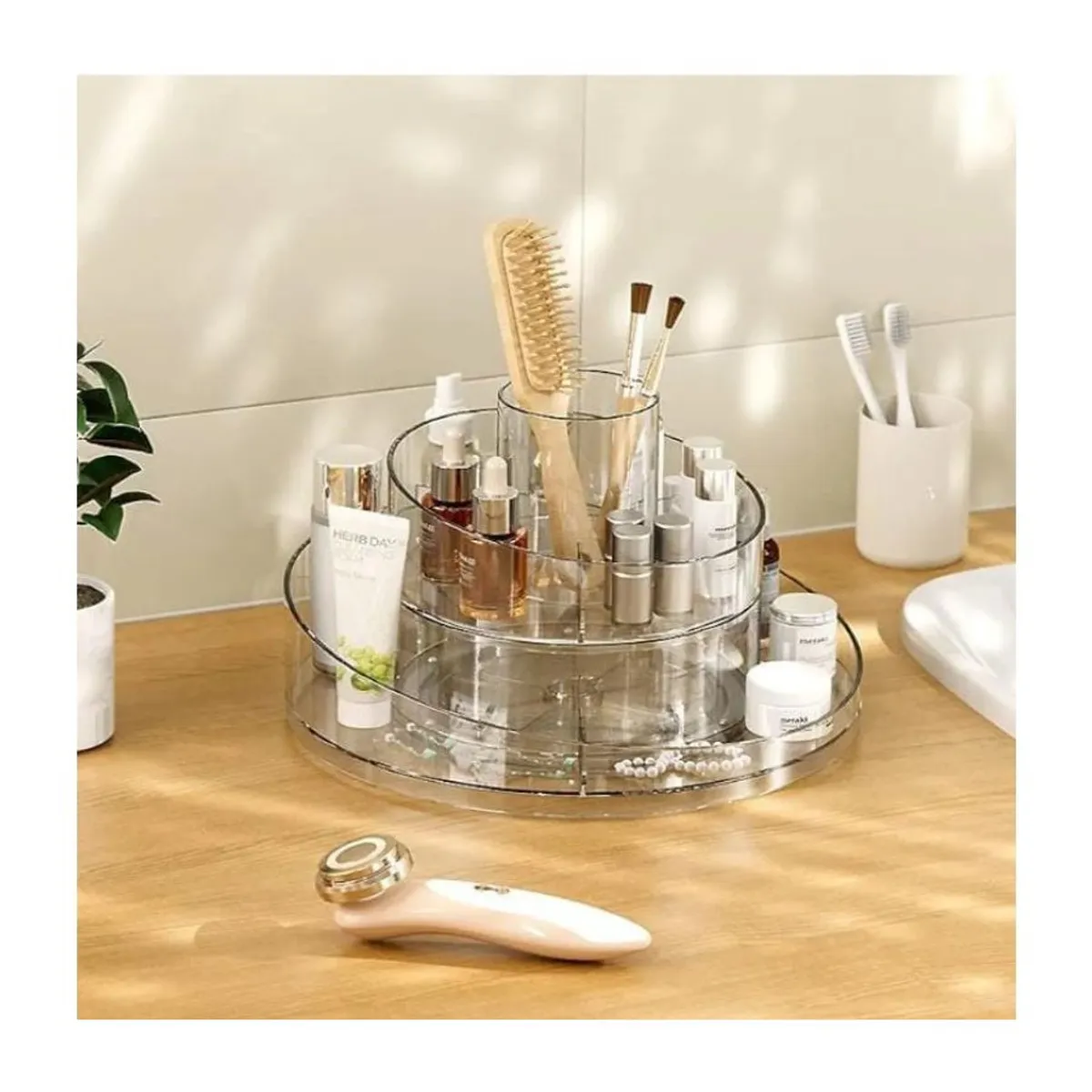 GENERICO - Organizador De Maquillaje Giratoria 360 2 Niveles