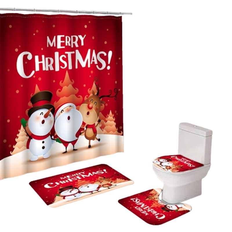 GENERICO - Set De Baño 4 Piezas Navideño