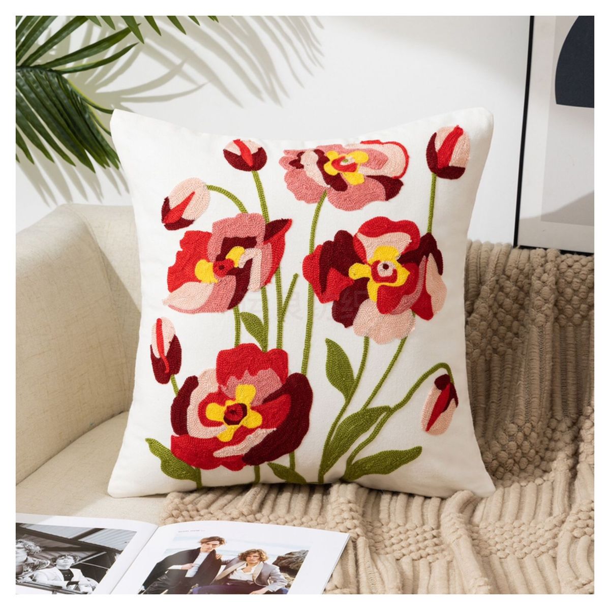 GENERICO - Funda De Cojin Decorativa Hermosos Bordado 45x45…