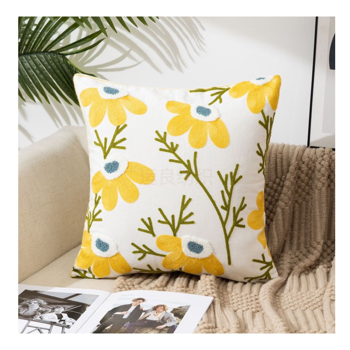 GENERICO - Funda De Cojin Decorativa Hermosos Bordado 45x45…