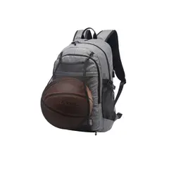 BABYLUNA - Mochila Impermeable con Carga USB y Malla Porta Balón Gris