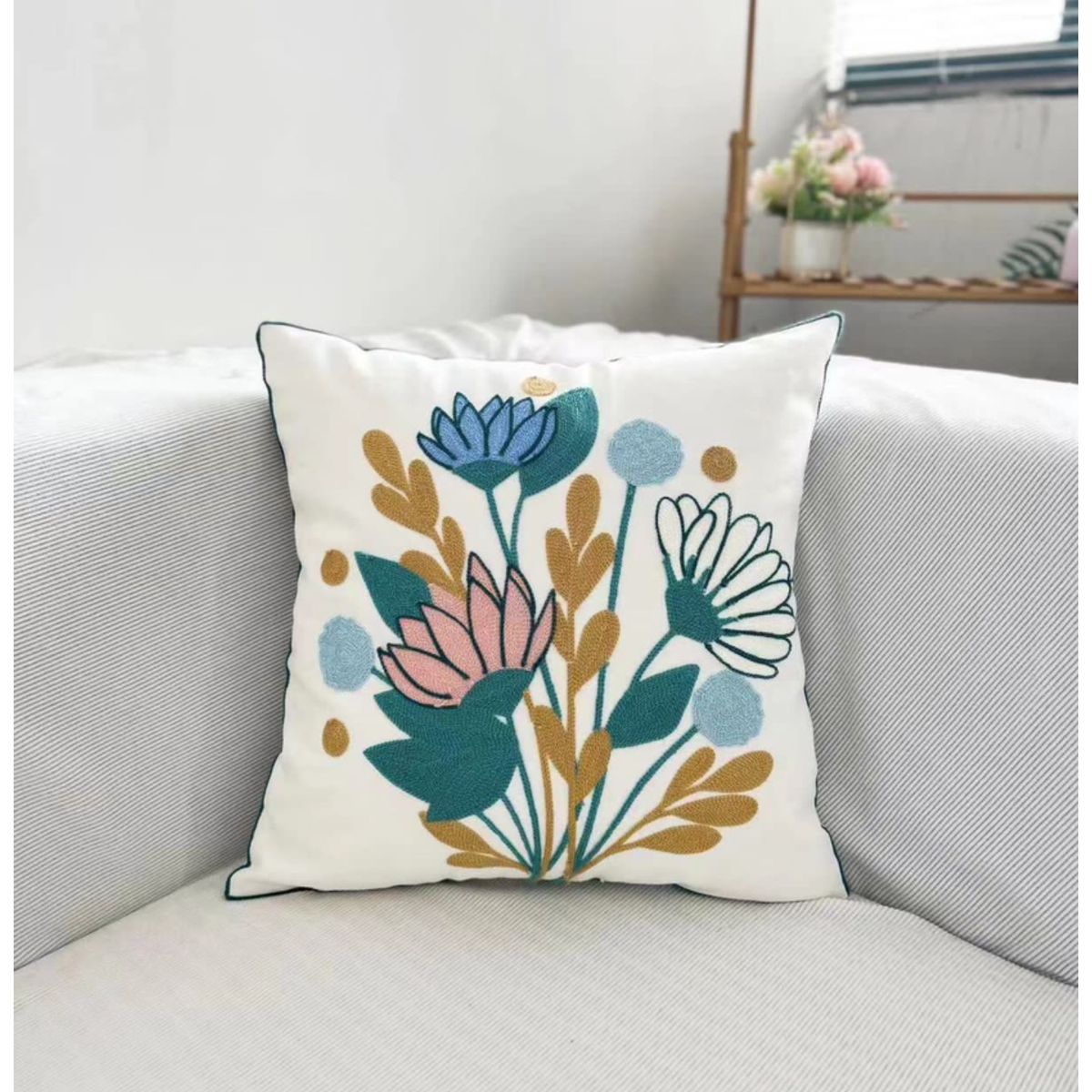 GENERICO - Funda De Cojin Decorativa Hermosos Bordado 45x45