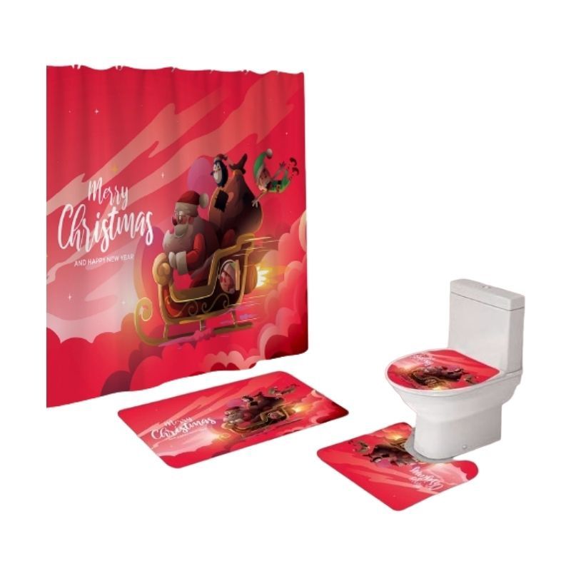 GENERICO - Set De Baño 4 Piezas Navideño