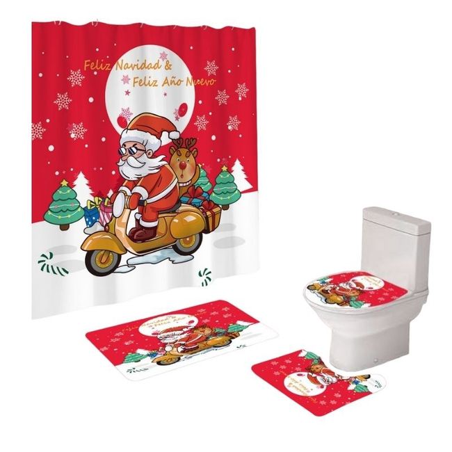 GENERICO - Set De Baño 4 Piezas Navideño