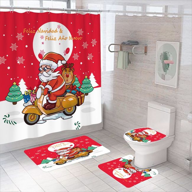 GENERICO - Set De Baño 4 Piezas Navideño