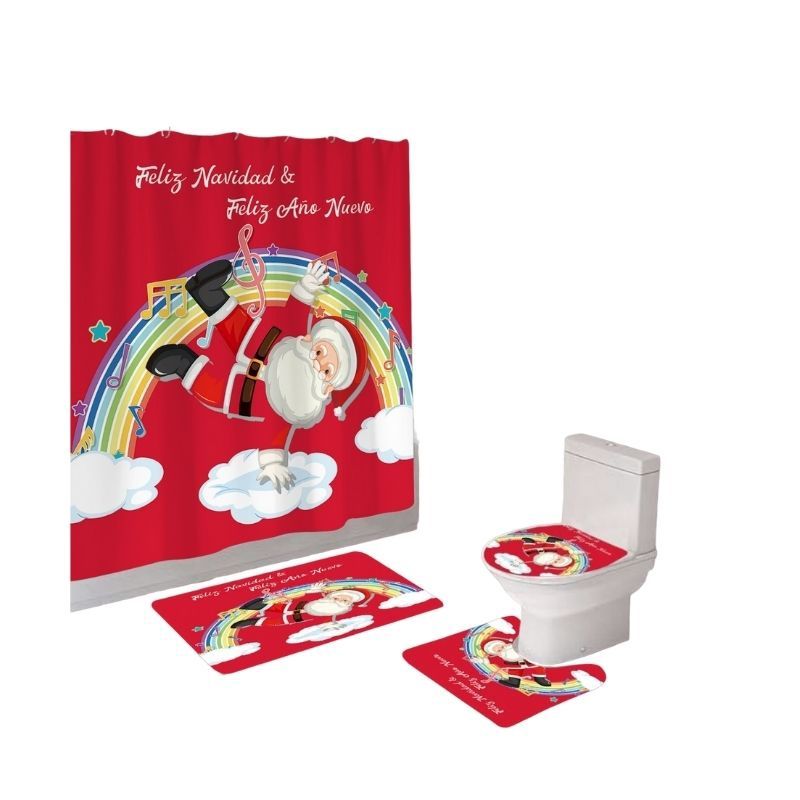 GENERICO - Set De Baño 4 Piezas Navideño