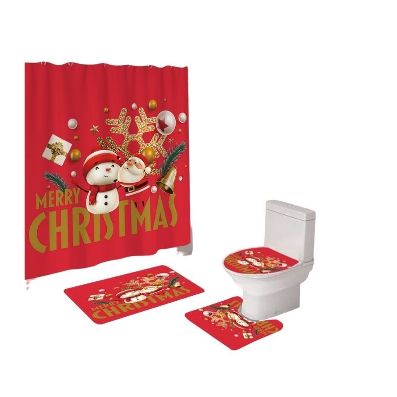 GENERICO - Set De Baño 4 Piezas Navideño