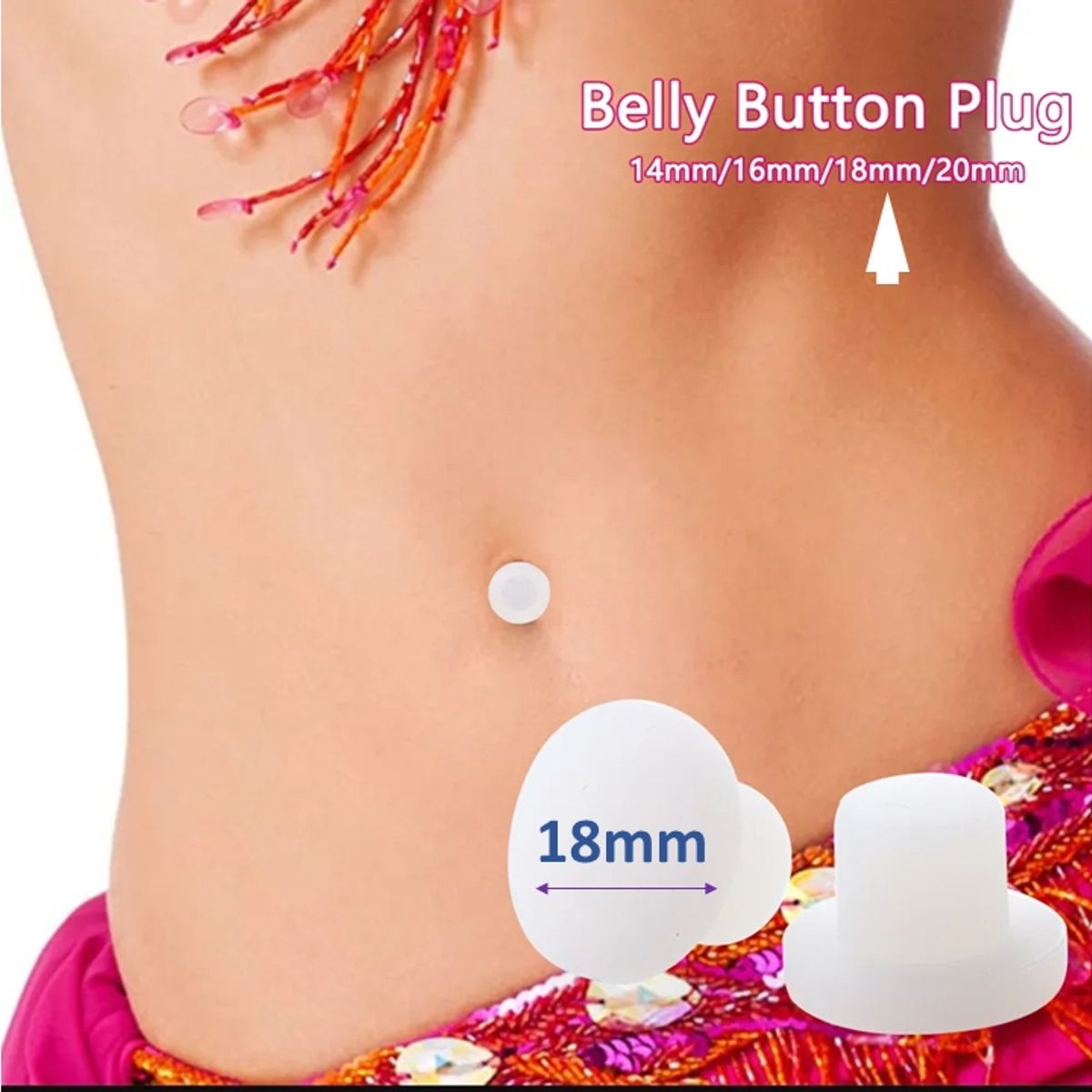 GENERICO - Formador de Ombligo Moldeador Post Operatorio 18mm Pack 2