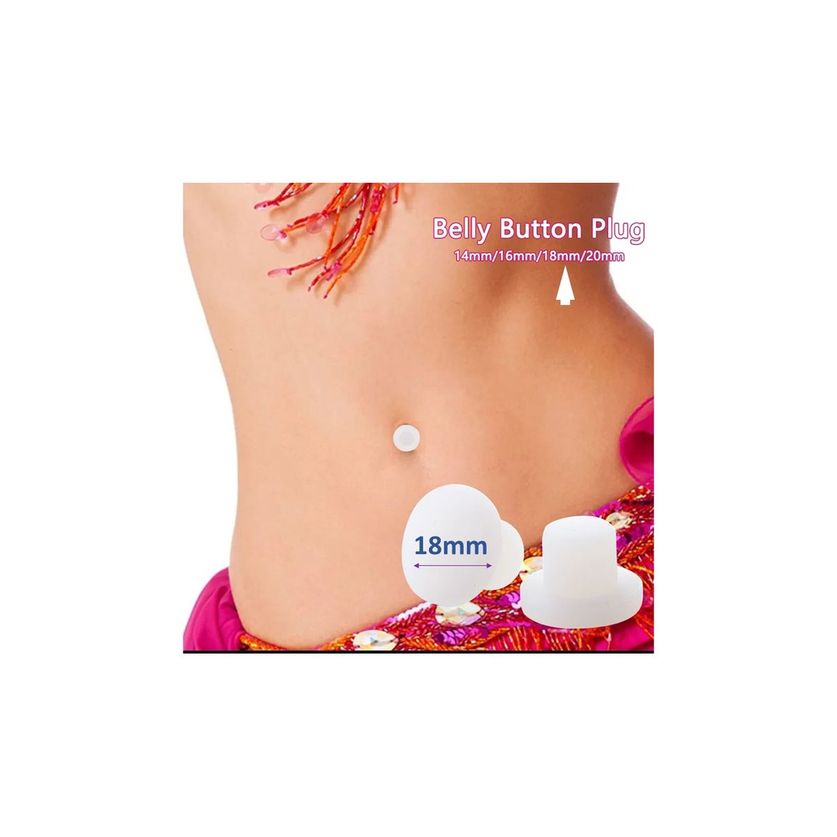 GENERICO - Formador de Ombligo Moldeador Post Operatorio 18mm Pack 2