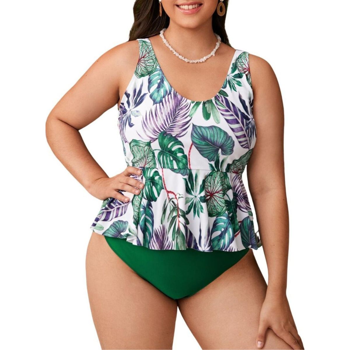 HIPSY - Tankini Tiro Alto Hawai Verde