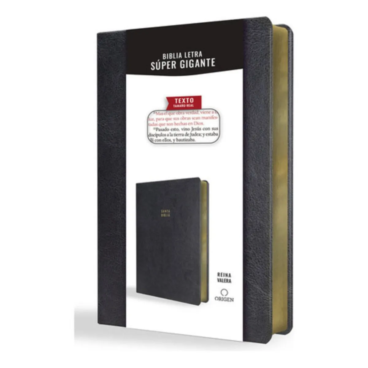 ORIGEN - Biblia Rvr1909 - Imitación Piel Negra - Letra Súper Gigante
