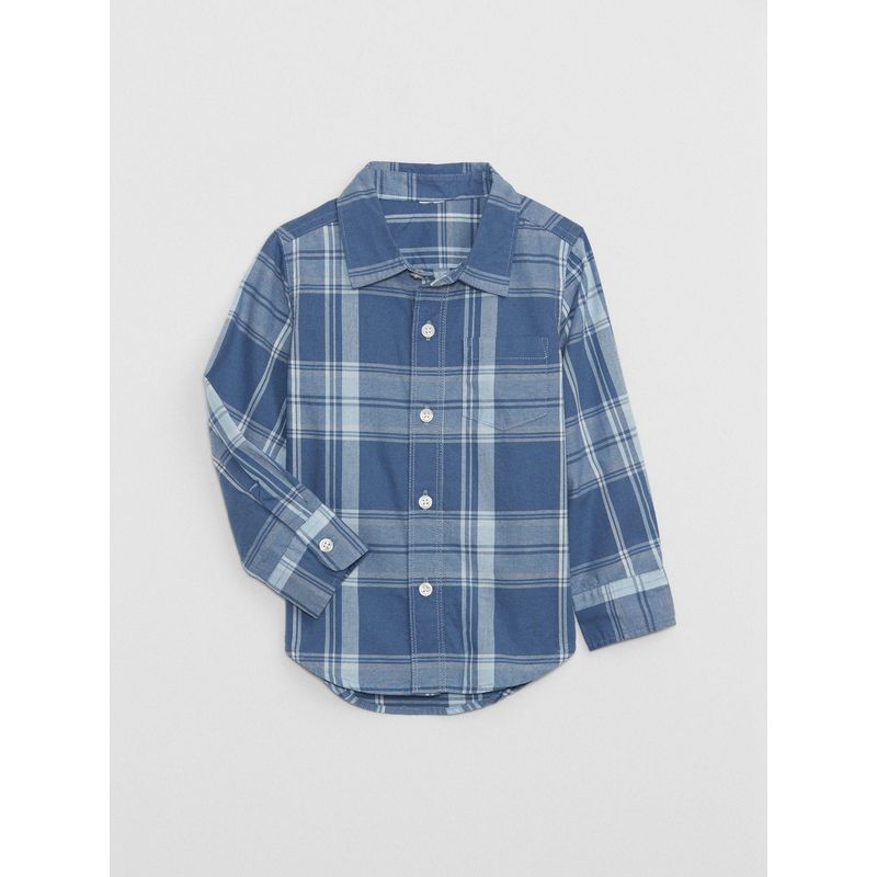 GAP - Camisa Poplin Manga Larga Azul GAP