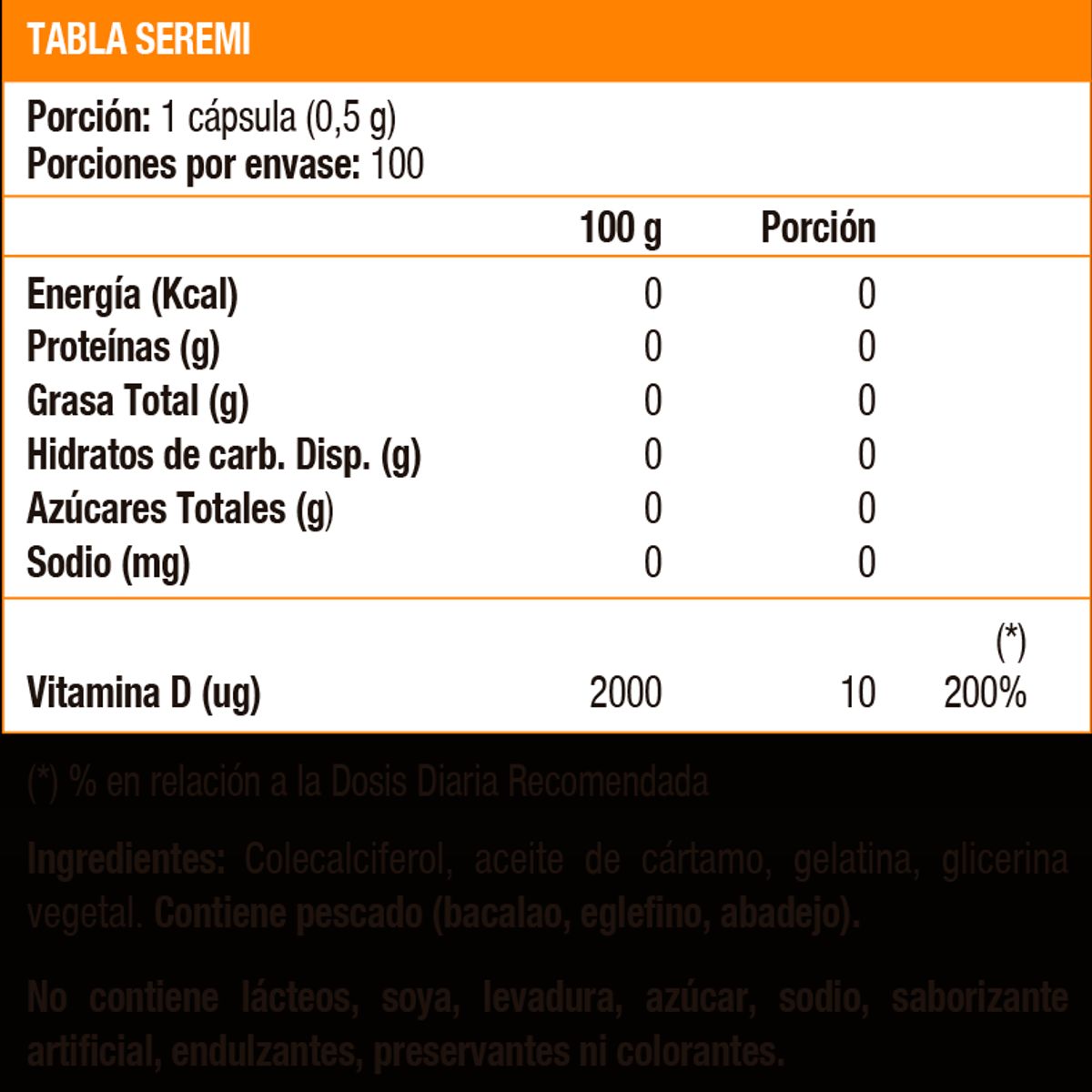 SOLGAR - Vitamina D3 400 UI (100 soft)