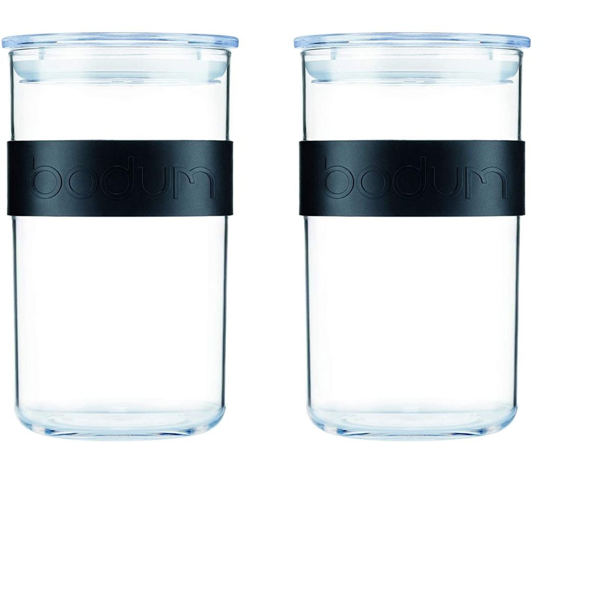 BODUM - Set de 2 Jarros de Almacenamiento Bodum – Plástico Transparente 1 L, Libre de BPA