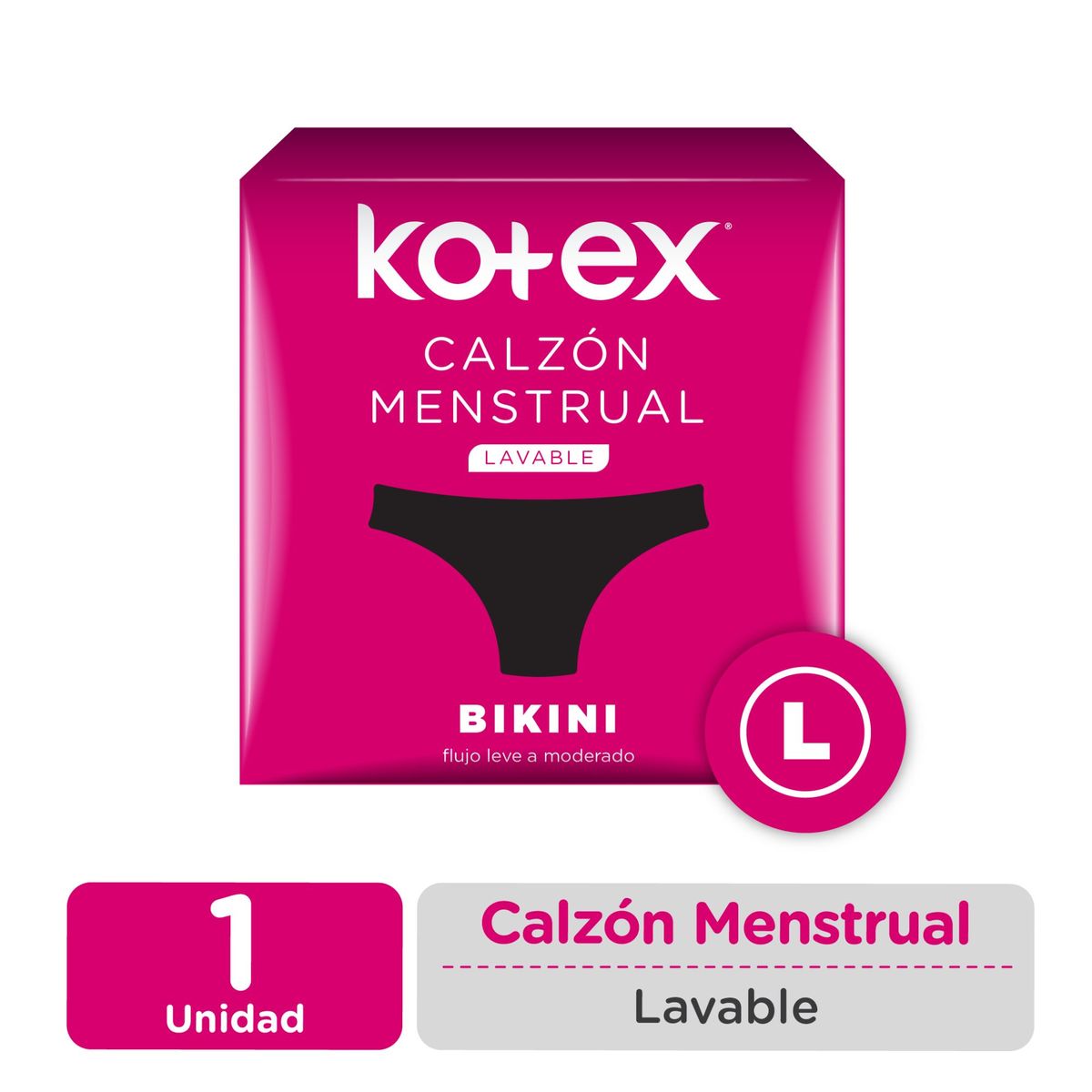 KOTEX - Calzón Menstrual Reutilizable Kotex Talla L