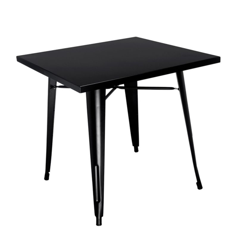 PROCHEF - Mesa Tolix Negro Mate 80 x 80 Cm. Cubierta Acero
