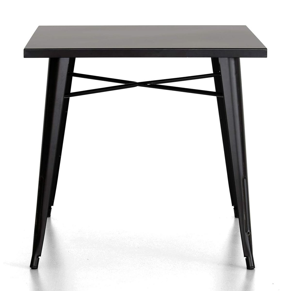PROCHEF - Mesa Tolix Negro Mate 80 x 80 Cm. Cubierta Acero