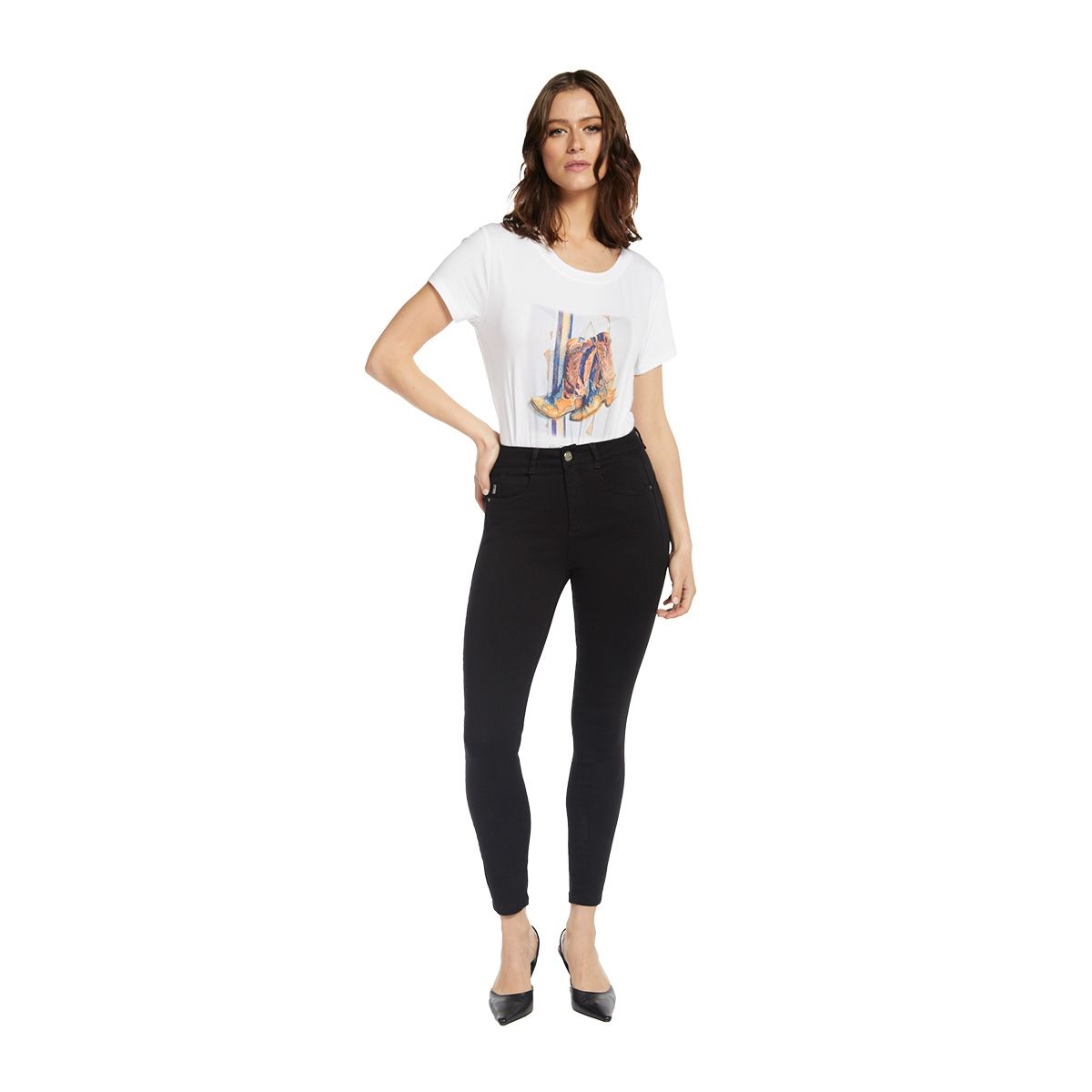 AMALIA JEANS - Jeans Mujer Amalia Tiro Alto Pitillo Silver 2730 Negro