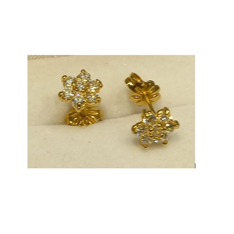GENERICO - Aros oro 18 ktes roseta circon fino