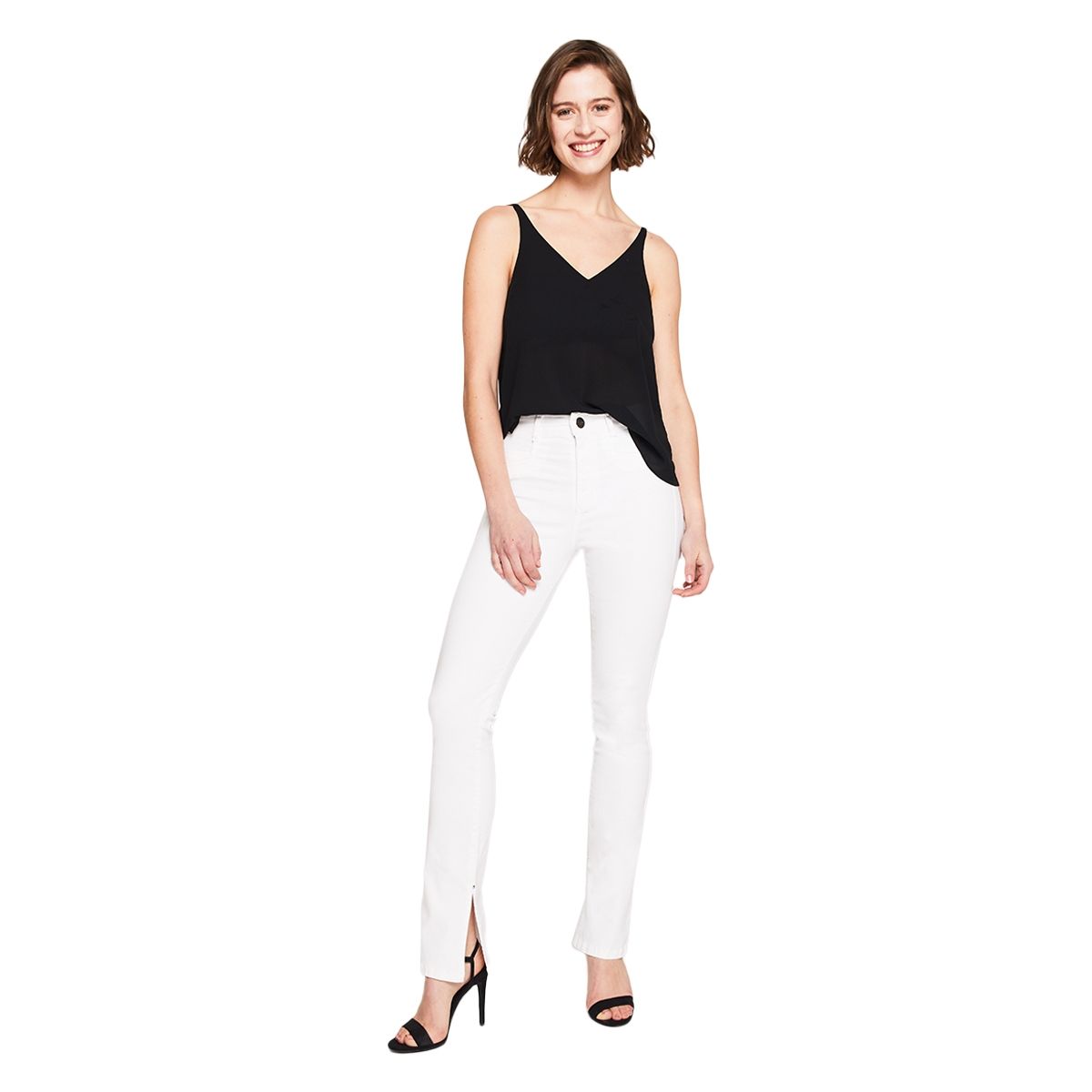 AMALIA JEANS - Jeans Mujer Tiro Alto Regular 4106 Blanco Amalia Jeans