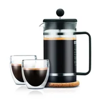 Set cafetera 1 lt y 2 vasos 250 ml.