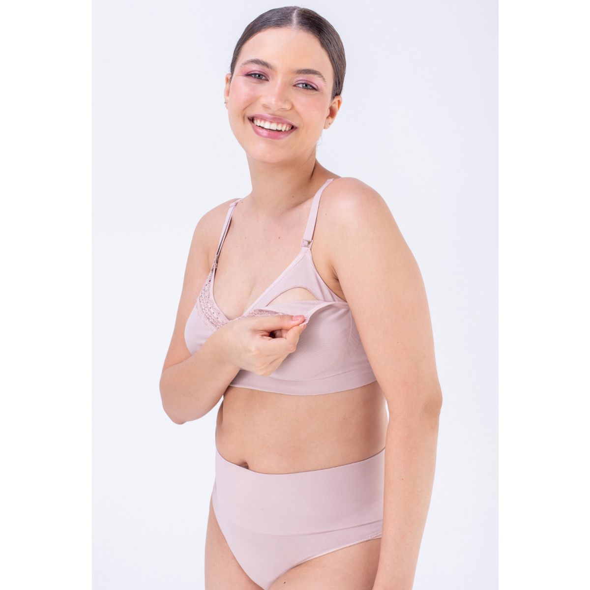 2RIOS - Sostén de lactancia sin costuras con encaje Palo Rosa 2Rios