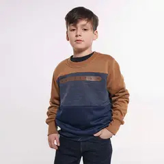 GANGSTER - Niño Poleron Crew Delgado Front Logo Mostaza