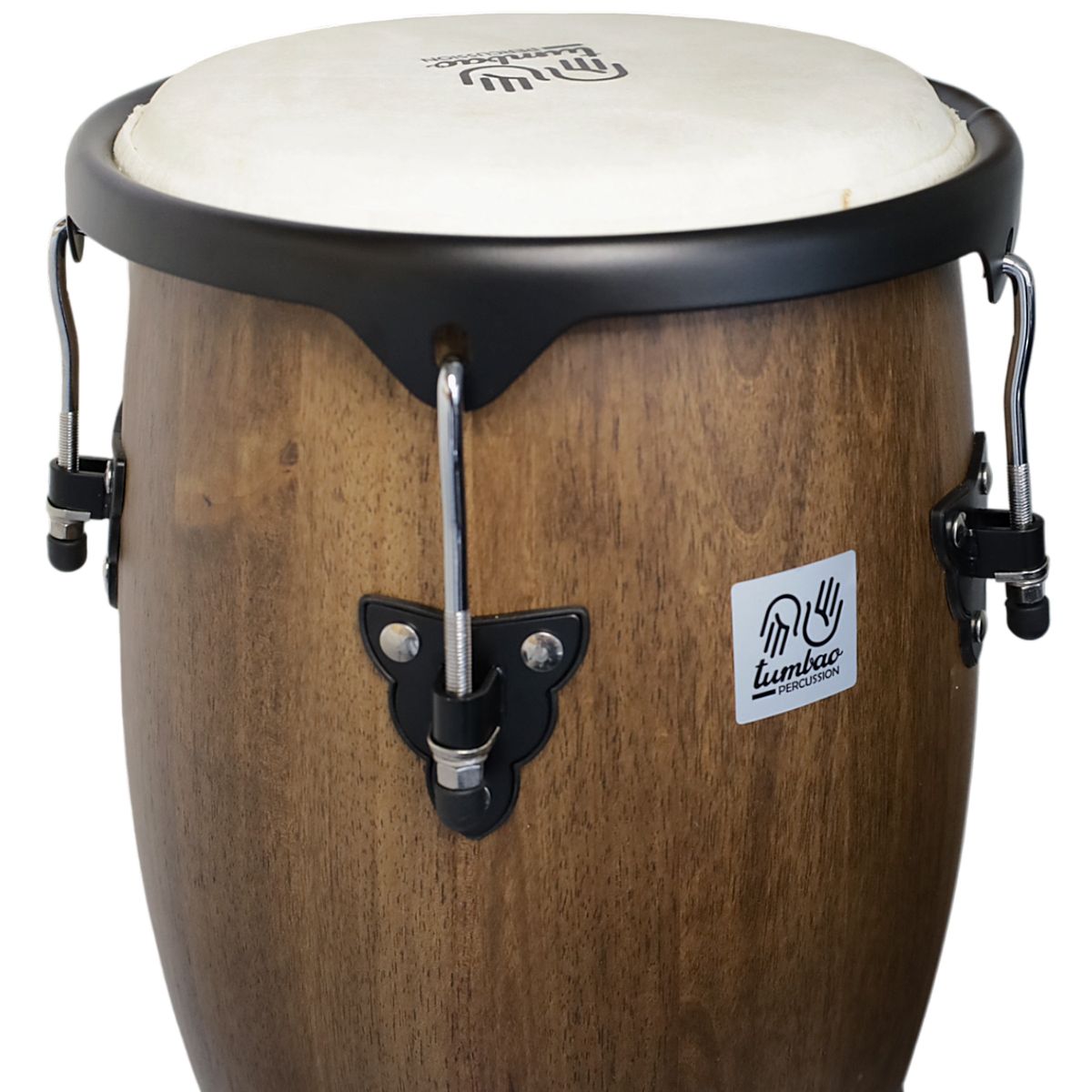TUMBAO - Set conga 10x11xH28'' café madera + stand
