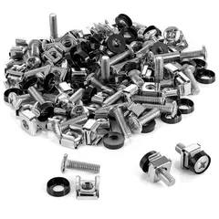 GENERICO - Kit 100 Tornillos y Tuercas Enjauladas para Rack 10p 19p Diartek