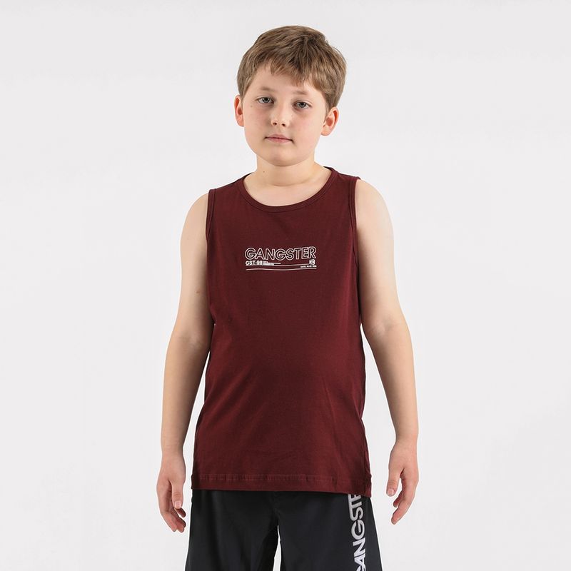 GANGSTER - Niño Polera Sm Camo Burdeo Gangster