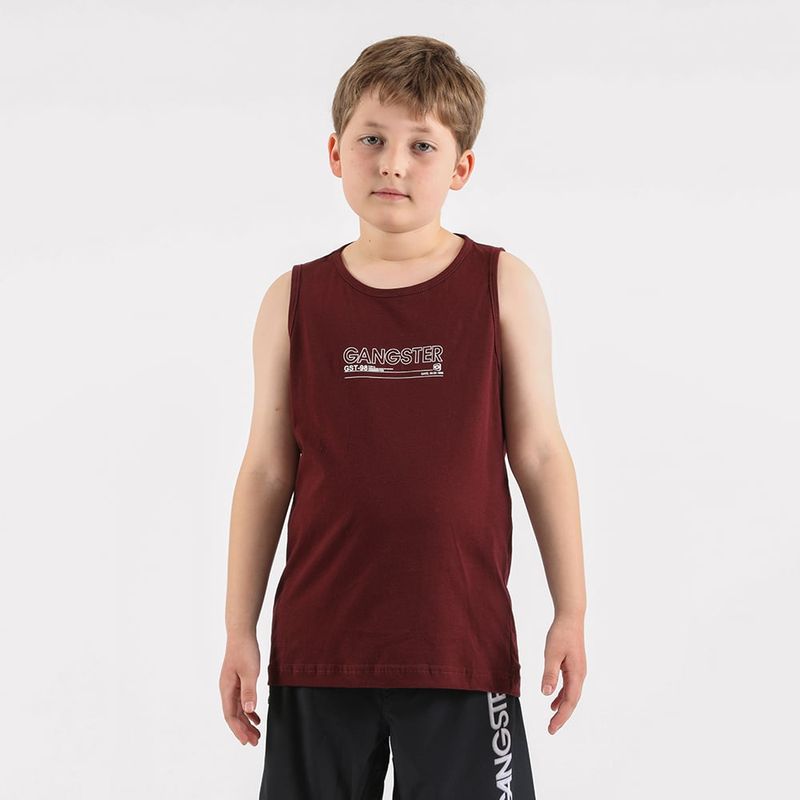 GANGSTER - Niño Polera Sm Camo Burdeo Gangster