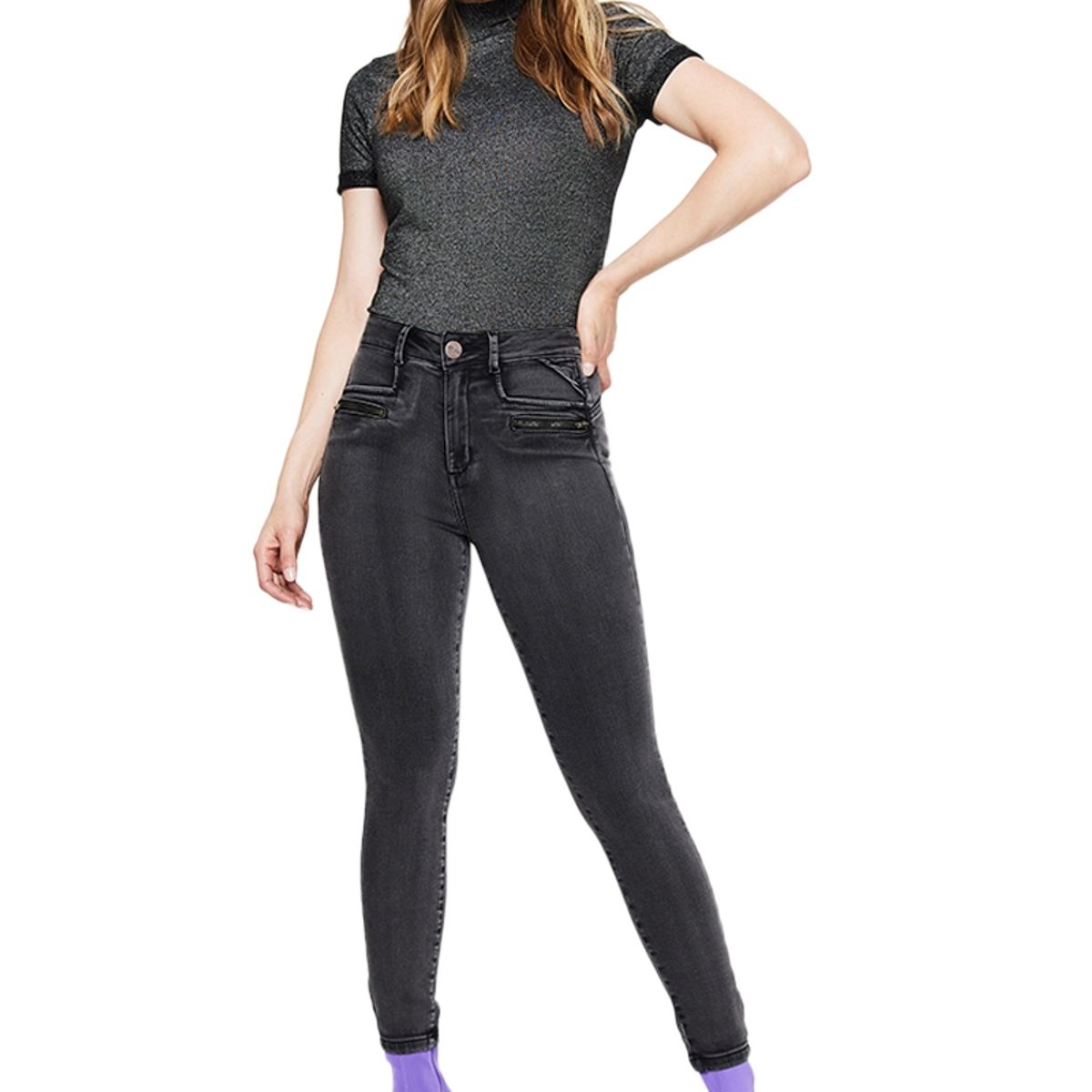 AMALIA JEANS - Jeans Mujer Ruby High Waist 4238 Gris Amalia Jeans