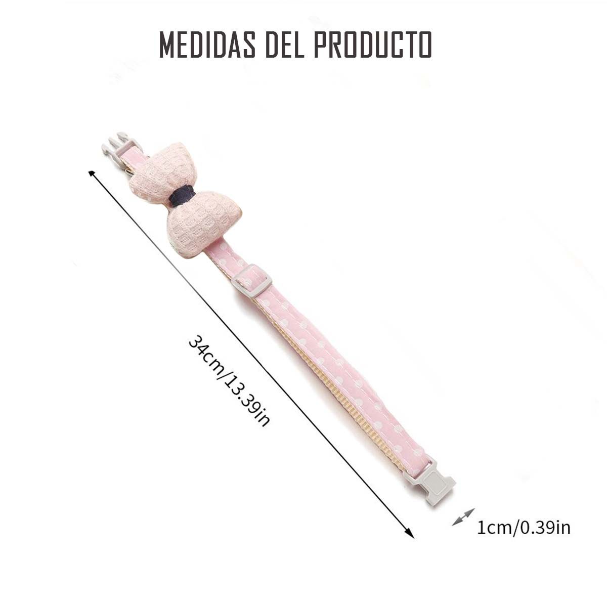 GENERICO - Collar De Algodon Lazo Para Mascotas Gato Y Perro Rosado