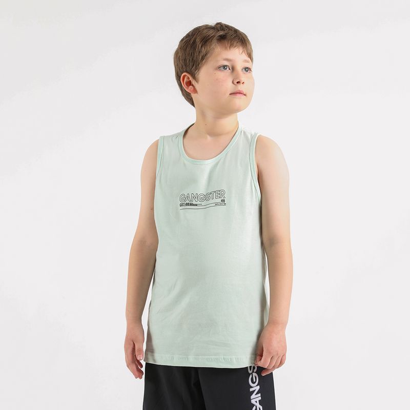 GANGSTER - Niño Polera Sm Camo Verde Gangster