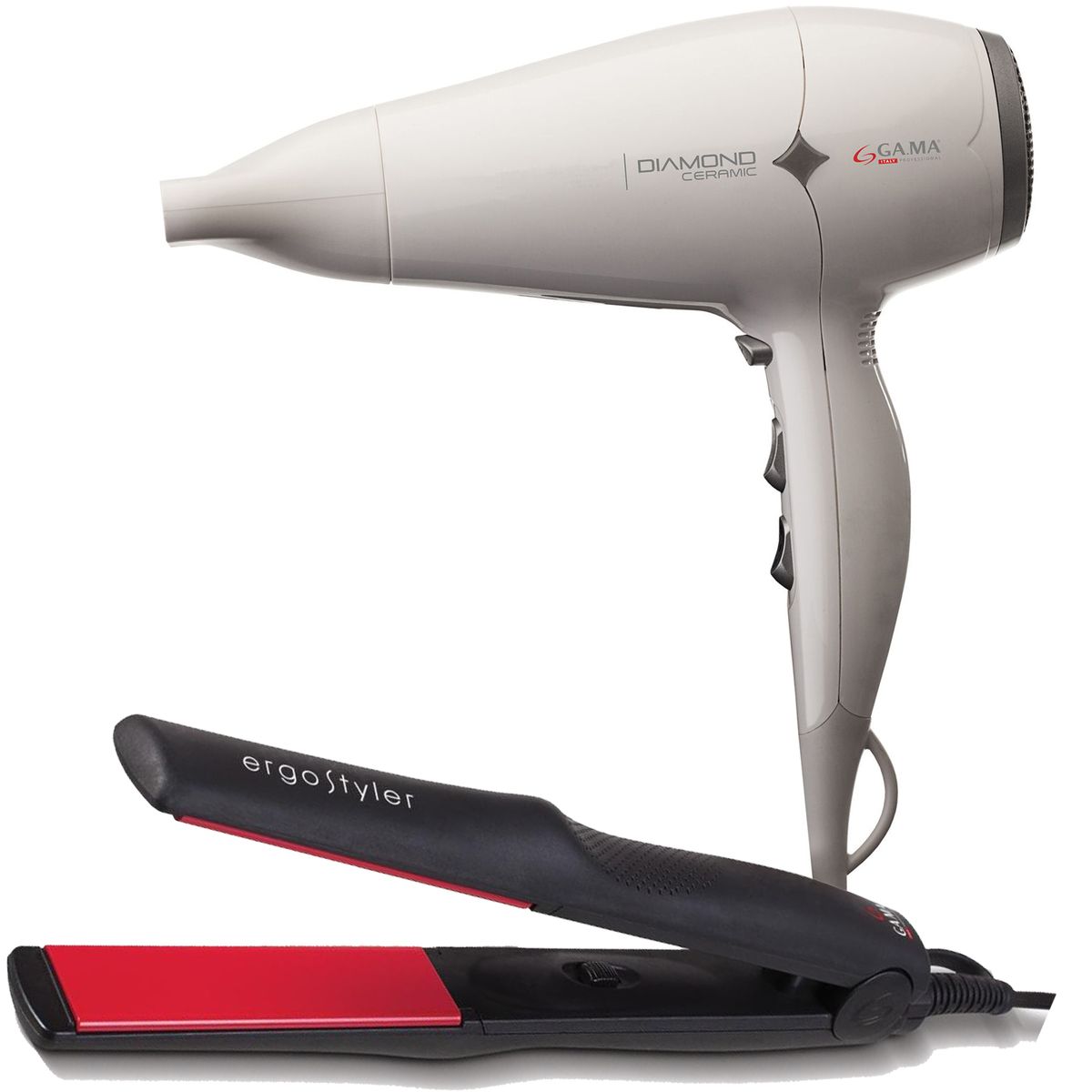 GAMA - Pack Gama Secador Diamond Ceramic  Alisadora Ergostyle