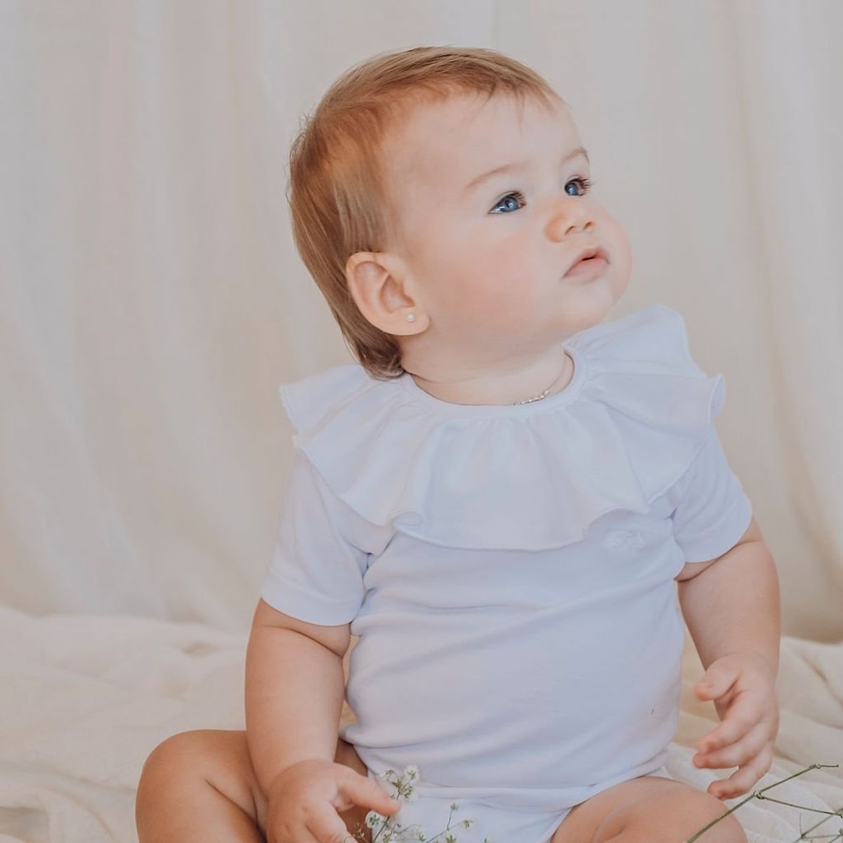 ONCOTTON WHITE BASIC COLLECTION - Body Cuello Payaso manga corta